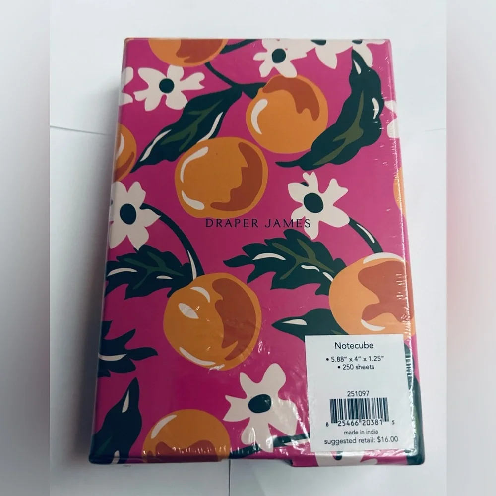 New Pink Floral Notecube Draper James 250 Sheets made in India